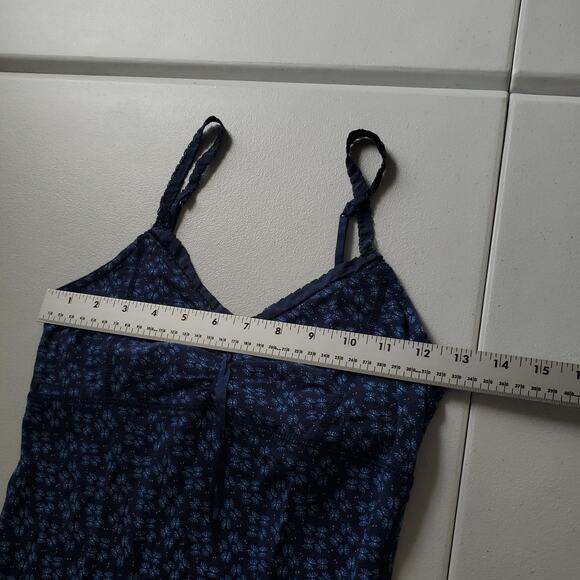Y2K American Eagle Tank Top Women Small Blue Floral Lace Babydoll Shelf Bra Cami - Picture 7 of 9